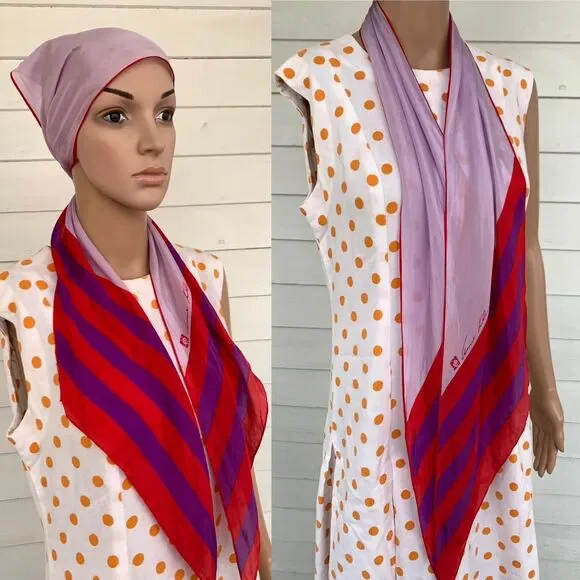 Anne Klein Red and Purple Scarf Wrap - Picture 4 of 6